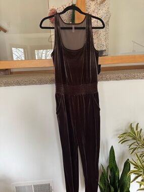 Commando Dark Brown Velvet Sleeveless Jumpsuit
